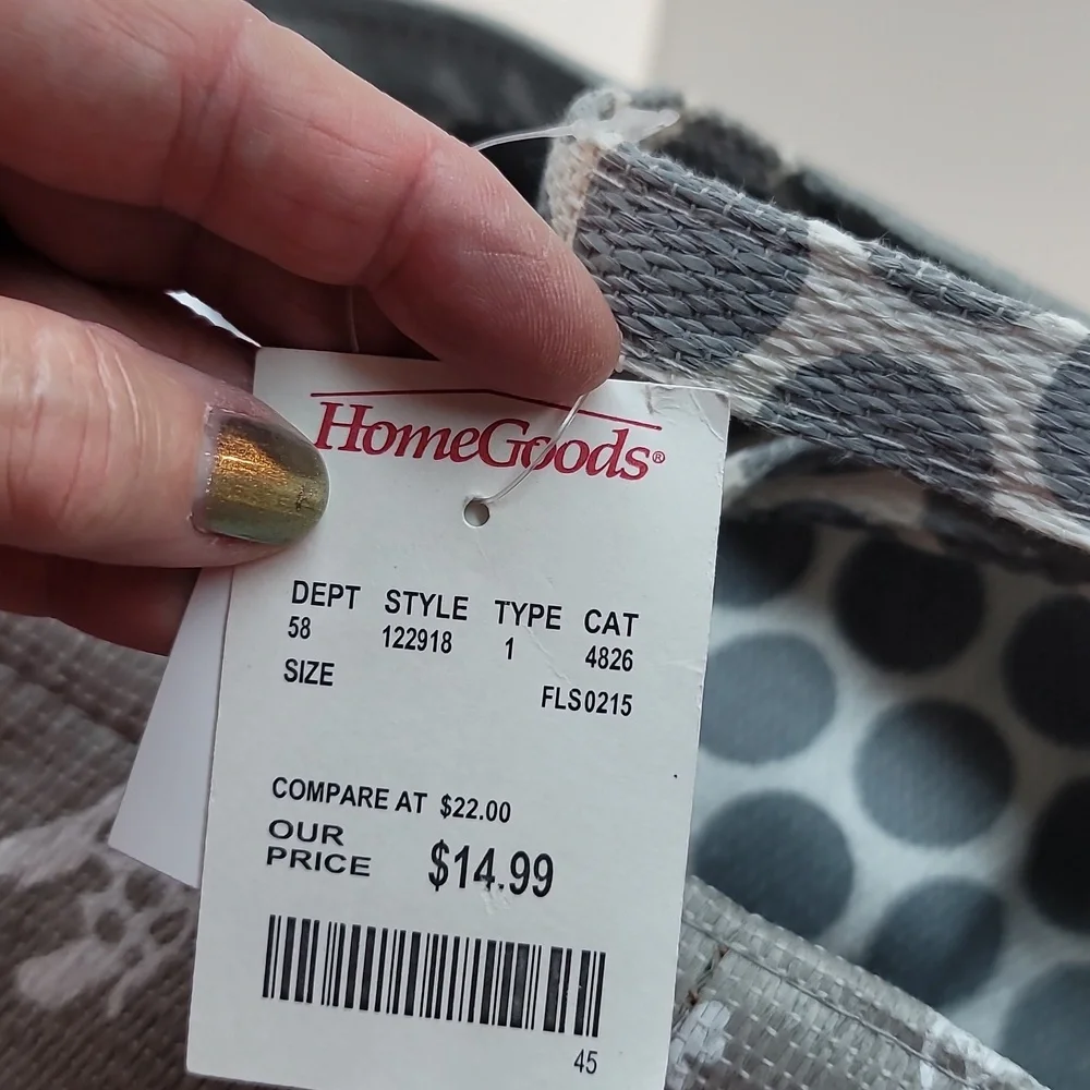 Taylor Madison Designs Gray Polka Dot & Giraffe Fabric Basket